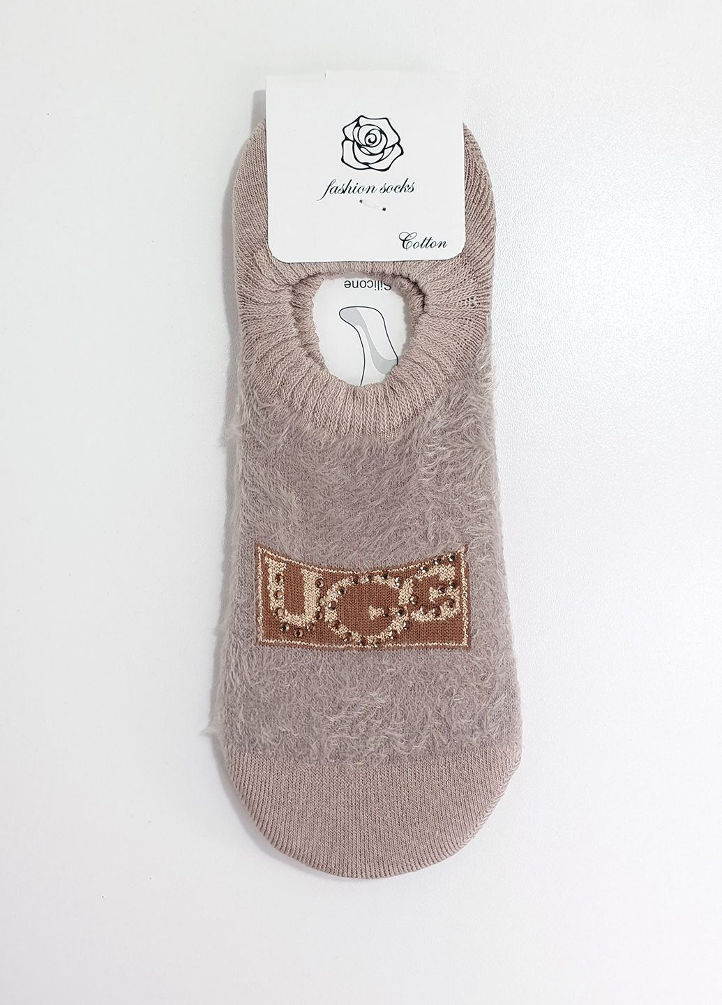 Світло-коричневі жіночі махрові слідки UGG логотипи (367185080)