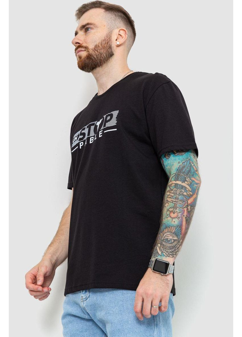 Чорна футболка чоловіча батал,, 208r014 Ager