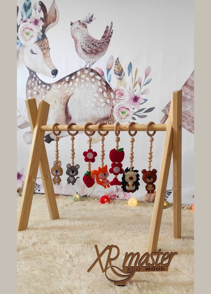 Мобіль дитячий, підлоговий, Бебі Джим + комплект підвісок Лісові звірята No Brand (316256914)