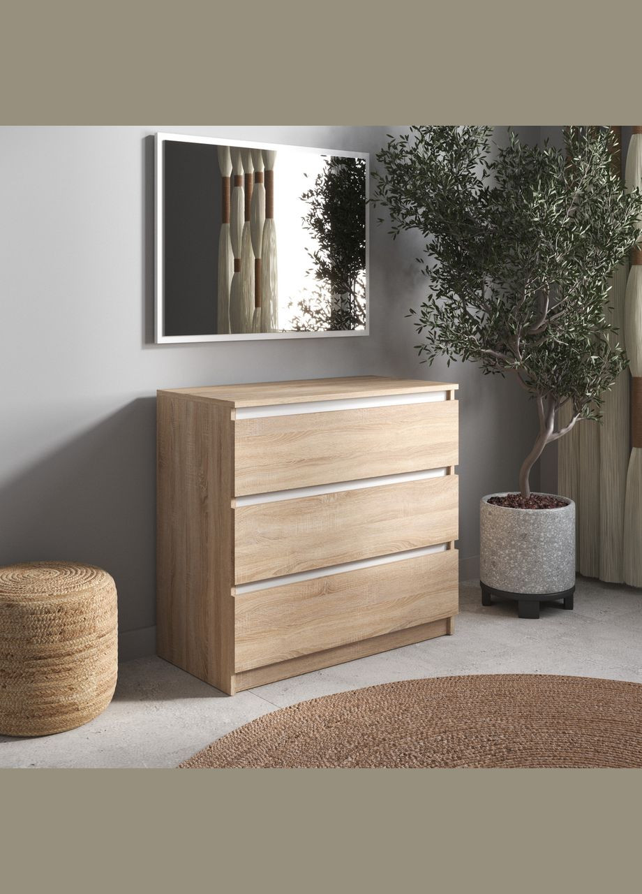 Комод на 3 выдвижных ящика c фасадами без ручек R-3 VAYS (372704312)