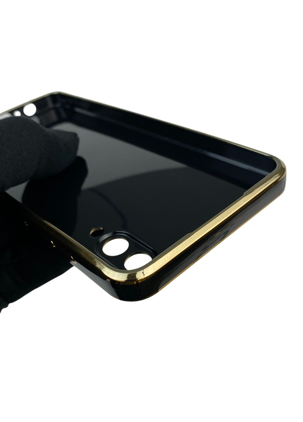 Чехол для Galaxy A02 SM-A022G с защитой камеры с золотой окантовкой на самсунг а02 черный gs1 Samsung (366227873)
