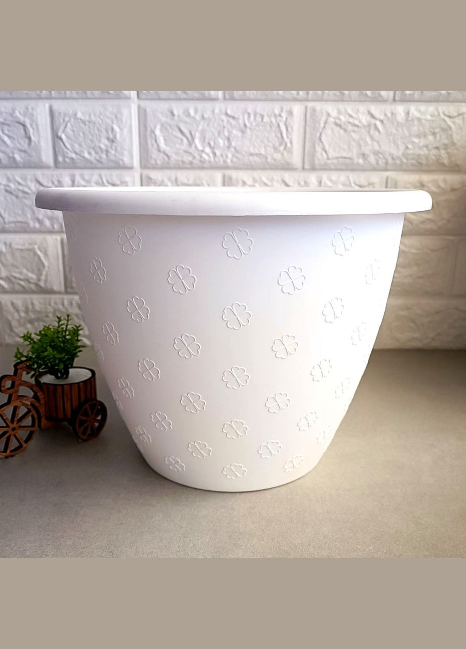 Білий підлоговий квітковий вазон Верона 31,5 л (45×34 см) Алеана (365815056)