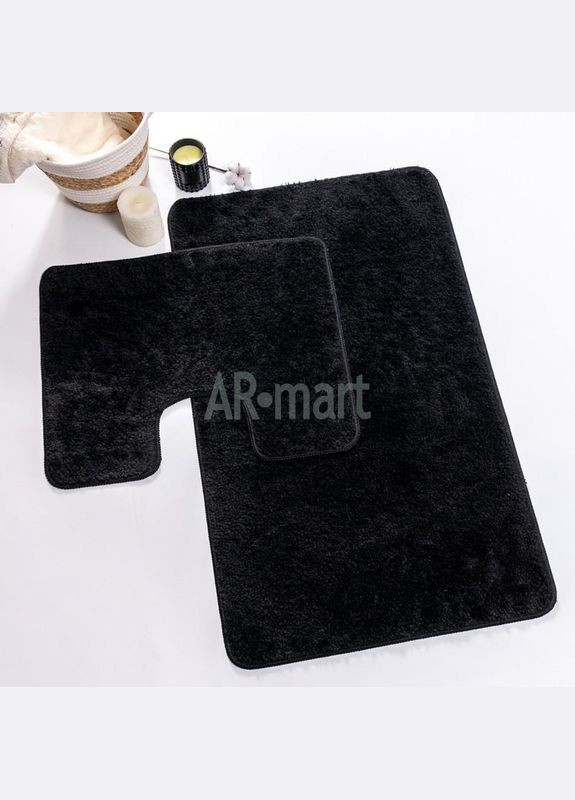 Набор ковриков в ванную комнату Unimax Black 60х100 и 60х50 см черный Confetti (339619206)