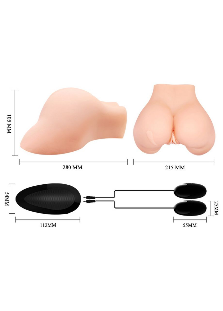 Реалістичний мастурбатор "Чуттєвий дует" з вібрацією Crazy Bull LyBaile (335400877)