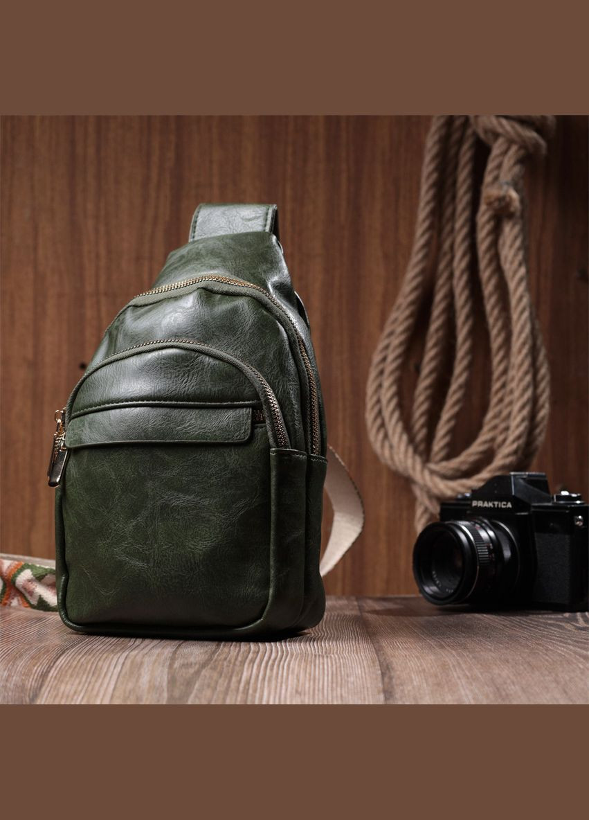 Сумка компактного розміру з однією лямкою через плече з гладкої екошкіри 22771 Vintage (304533803)