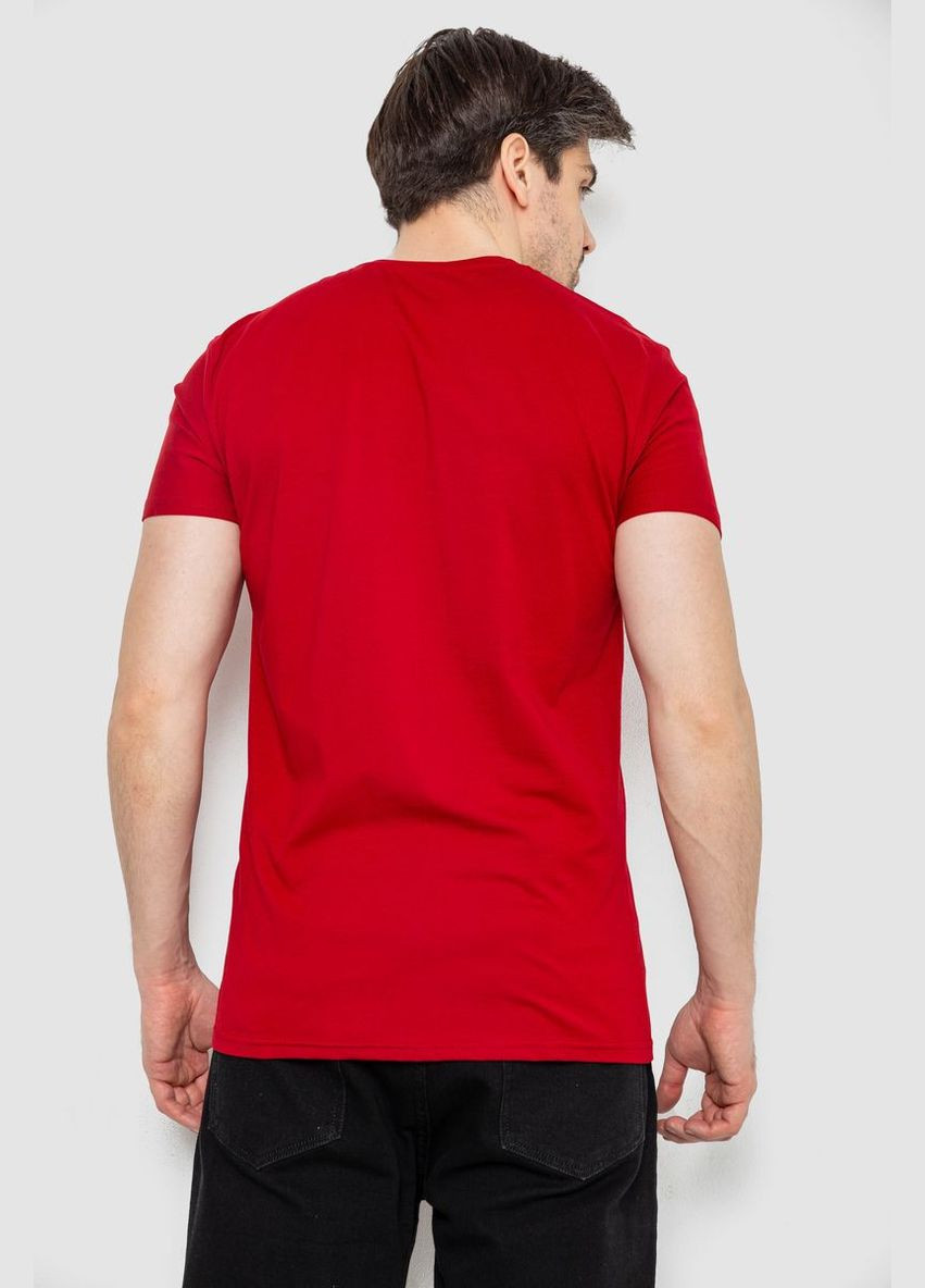 Бордовая футболка мужская однотонная базовая Andi 244R2405