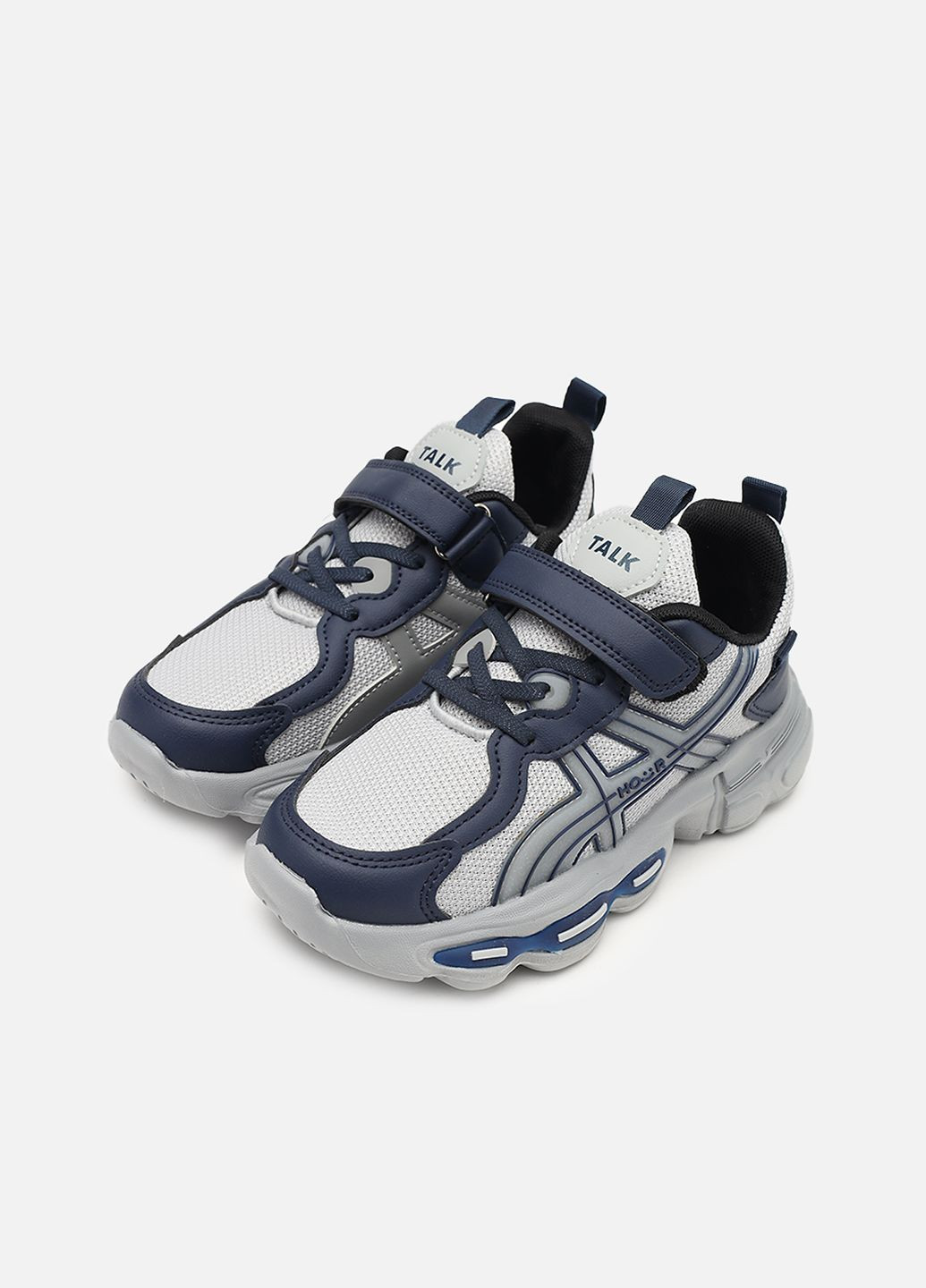 Темно-синие демисезонные кроссовки на плоской подошве для мальчика цвет темно-синий цб-00272886 Kimboo