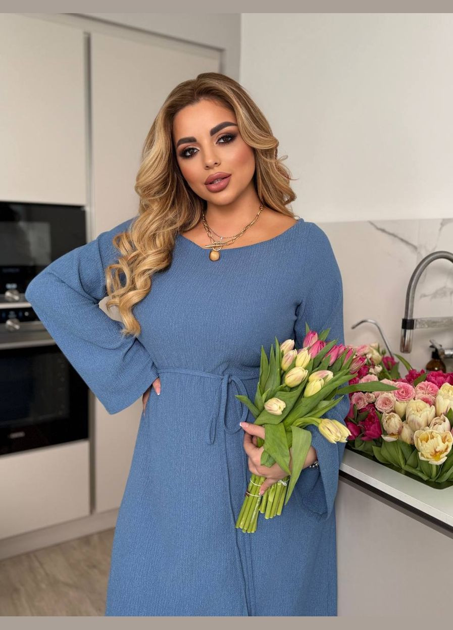 Блакитна коктейльна, ділова, повсякденний, кежуал, вечірня жіноча сукня силуетна No Brand