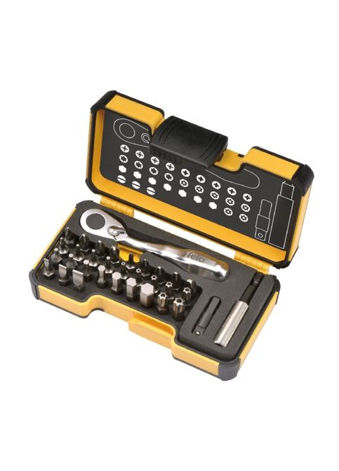 Набір біт XS 33 SL PH PZ Torx TorxTR SW + перехідник 1/4"+ тримач біт + реверсивна ручка 33 шт StrongBox 05773306 (14494) Felo (295037115)