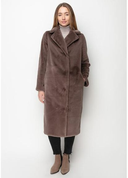 Пальто з Екохутром і Шалевим Коміром 1101M-C Т. беж/ горне ехо SAM Samange (367582221)