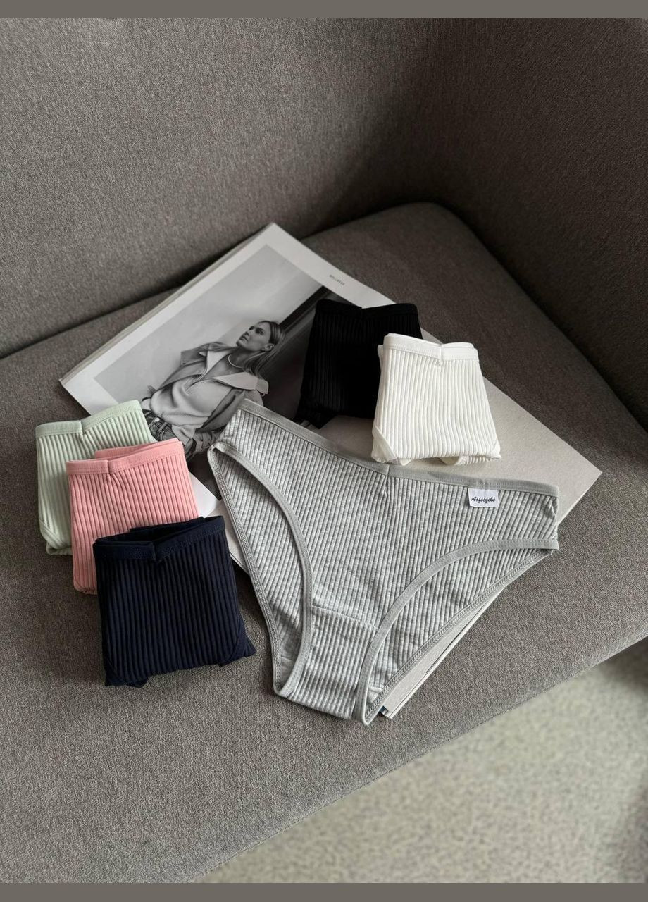 Жіночі труси сліпи в рубчик комплект зручних сліпів 6 шт для повсякденного комфорту No Brand (301646597)