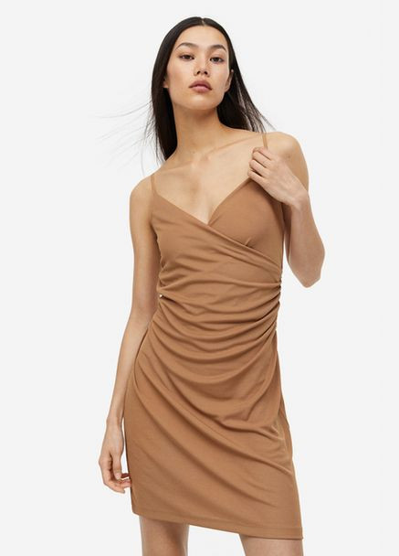 Темно-бежевое платье джерси H&M