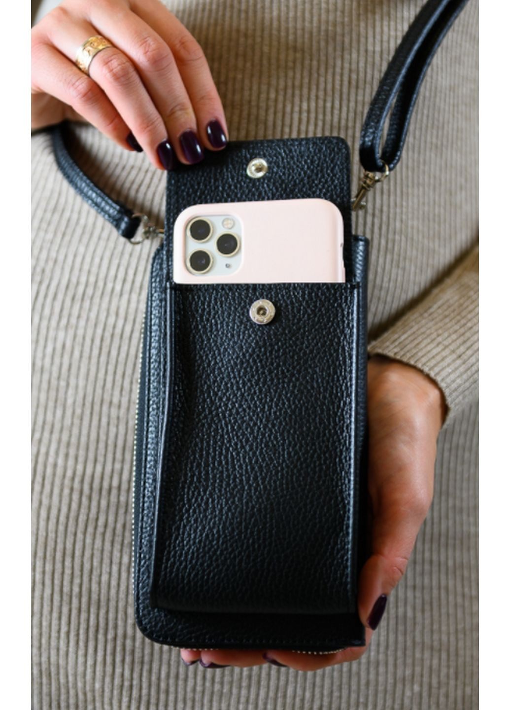 Женская кожаная сумка-кошелек через плечо 19,5х10,5х5 см LeathART (315869865)