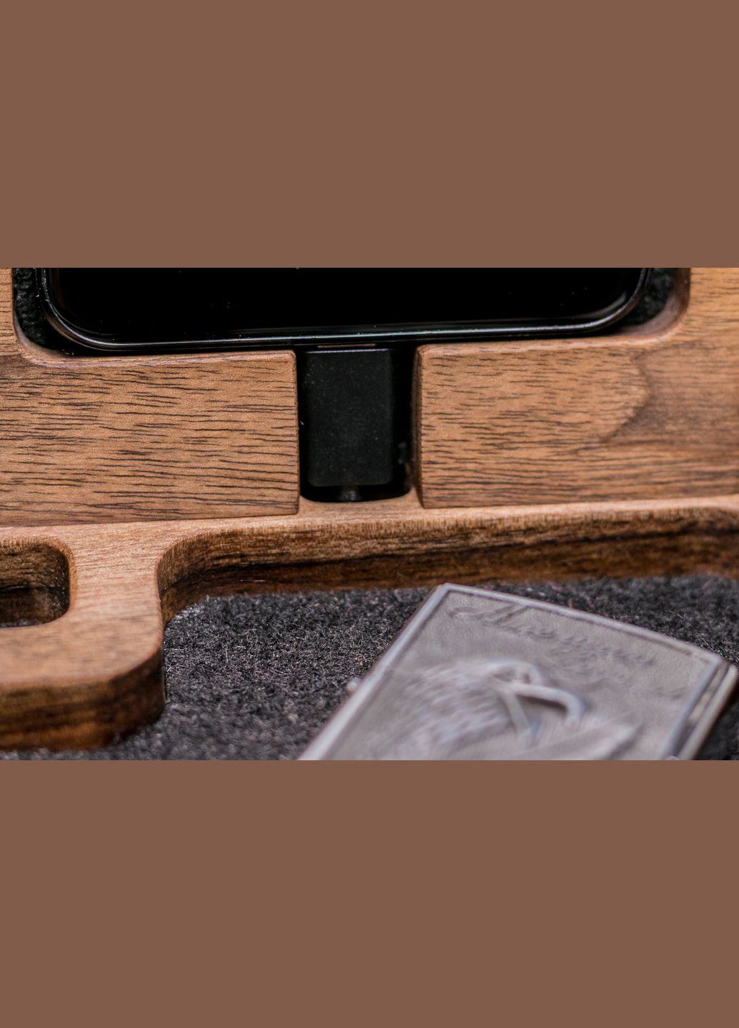 Органайзер для пистолета, телефона и часов «Police» Уникальный подарок коллеге на День работника полиции EcoWalnut (293850366)