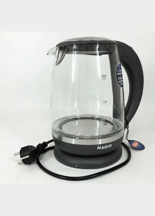 Електрочайник MG-982 чайник стеклянный для дома с подсветкой 2 л 1850-2200 Вт Magio (298618362)