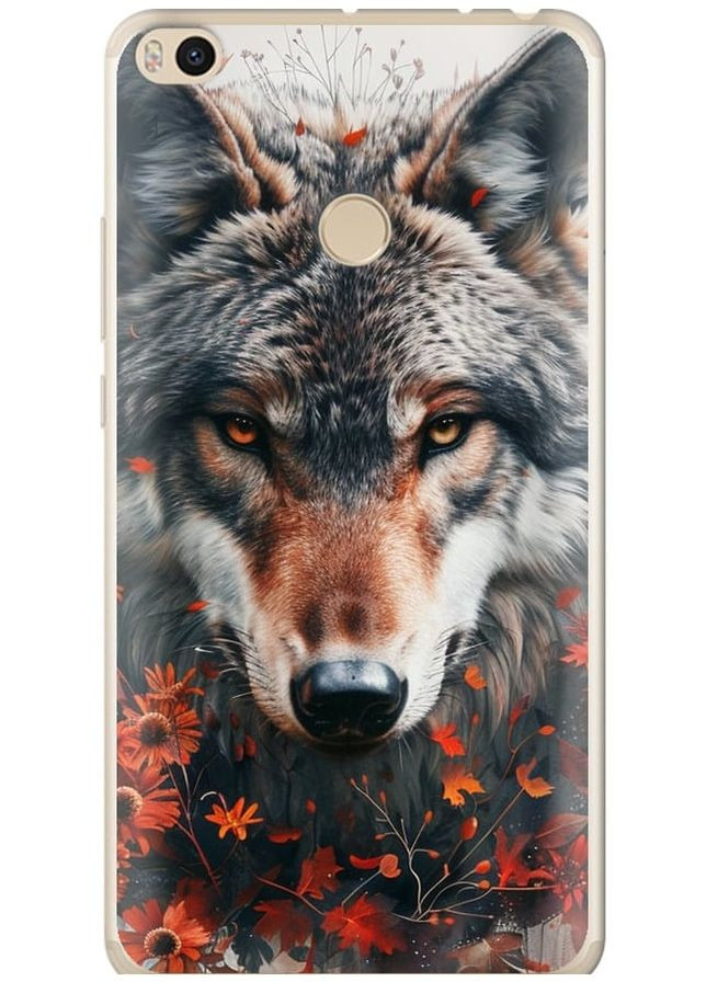 2D пластиковий чохол 'Wolf and flowers' для Endorphone Xiaomi Mi Max 2 (285782304)