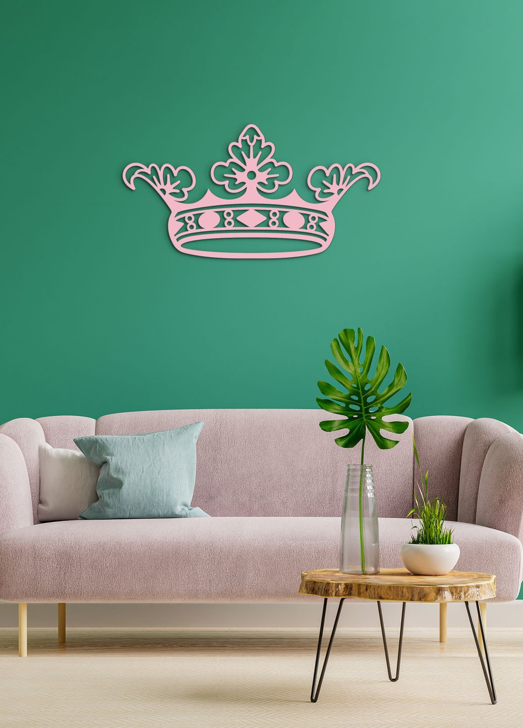 Декоративное панно из дерева, современная картина на стену "Корона королевы", стиль минимализм 50х25 см Woodyard (292113593)