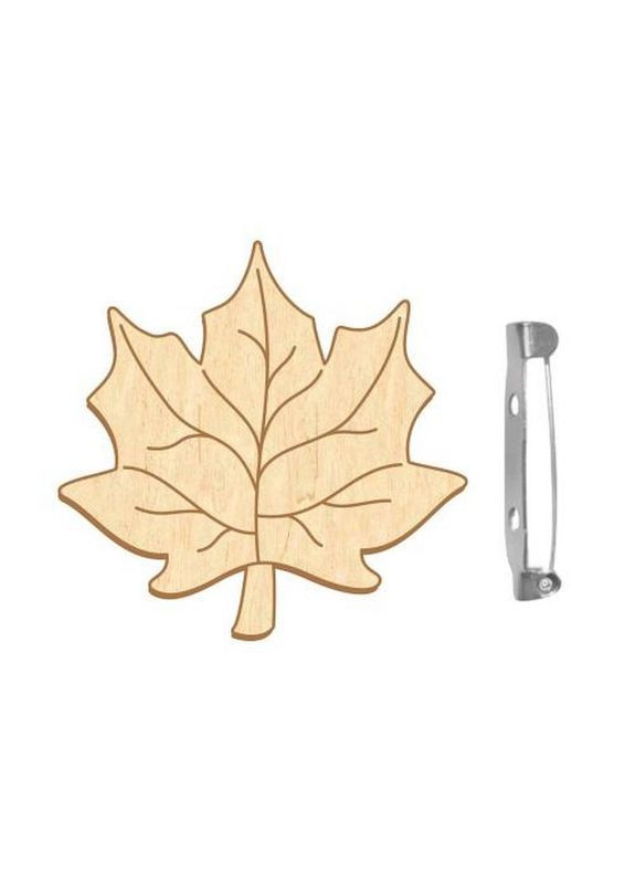 Заготовка брошки для розфарбовування "Кленовий лист" FDZB-105 No Brand (362568912)