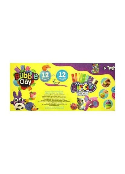 Дитячий пластилін Air Clay+Bubble Clay 24 кольори, від 3 років (ARBB-02-01U) Danko Toys (371789456)
