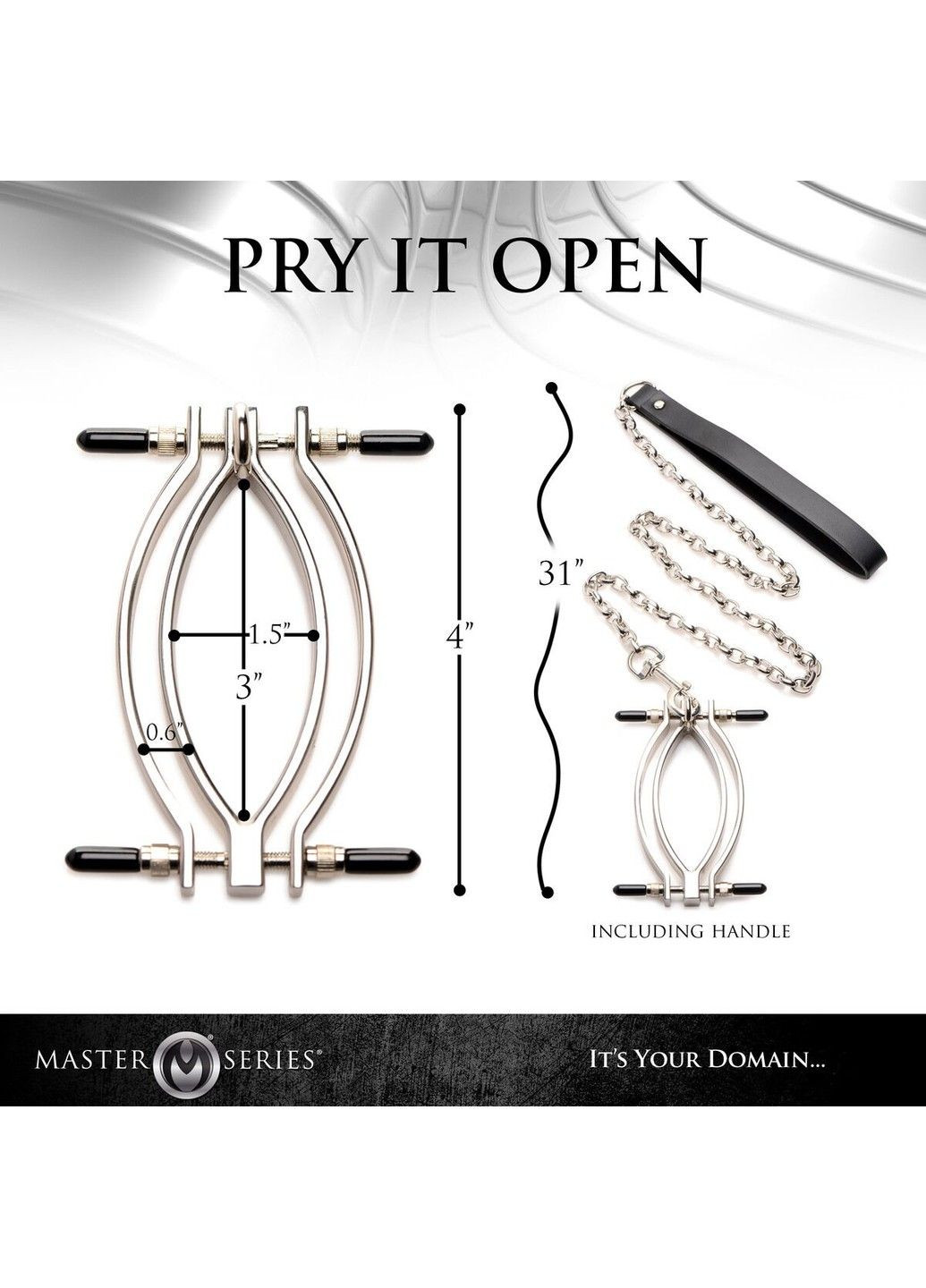 Зажим для половых губ : Pussy Tugger Adjustable Vagina Clamp with Chain Master Series (298474289)