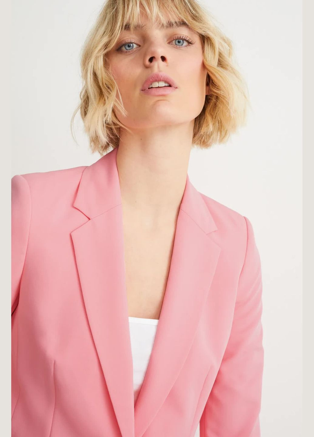 Розовый женский пиджак regular fit C&A однотонный - всесезон
