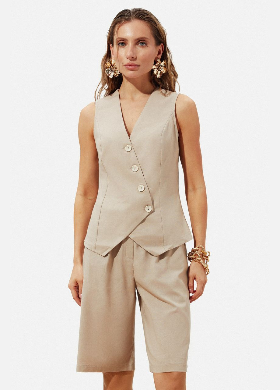 Бежевий жилет асиметричного крою Seventeen (331320808)