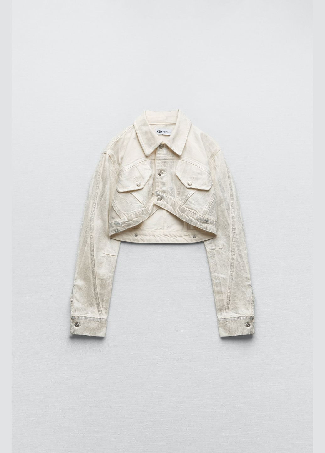Белая демисезонная джинсовая куртка Zara