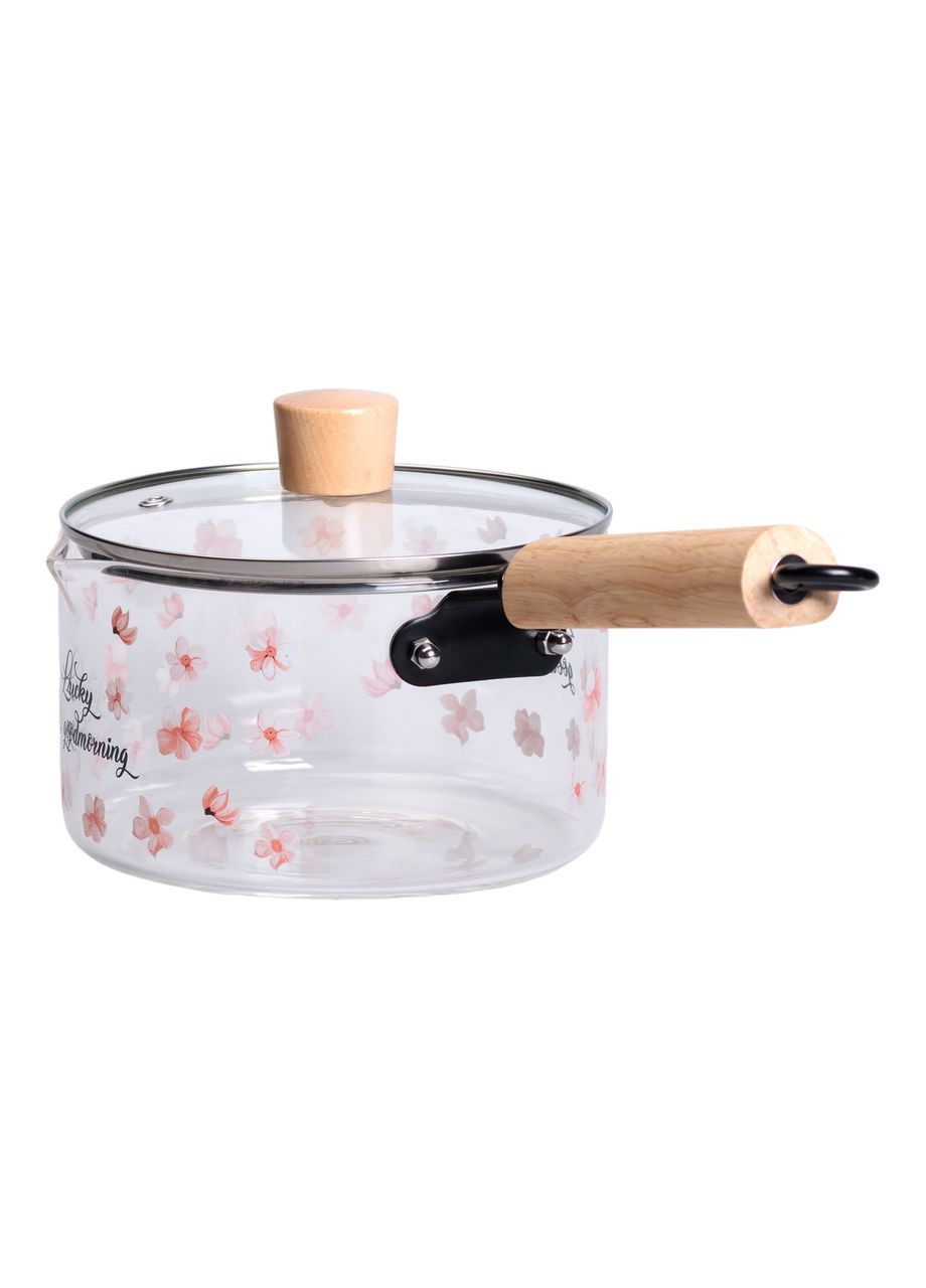 Стеклянный ковш с крышкой для кухни 1.8 л ручкой и носиком HP-34-19 Jooki (358706449)