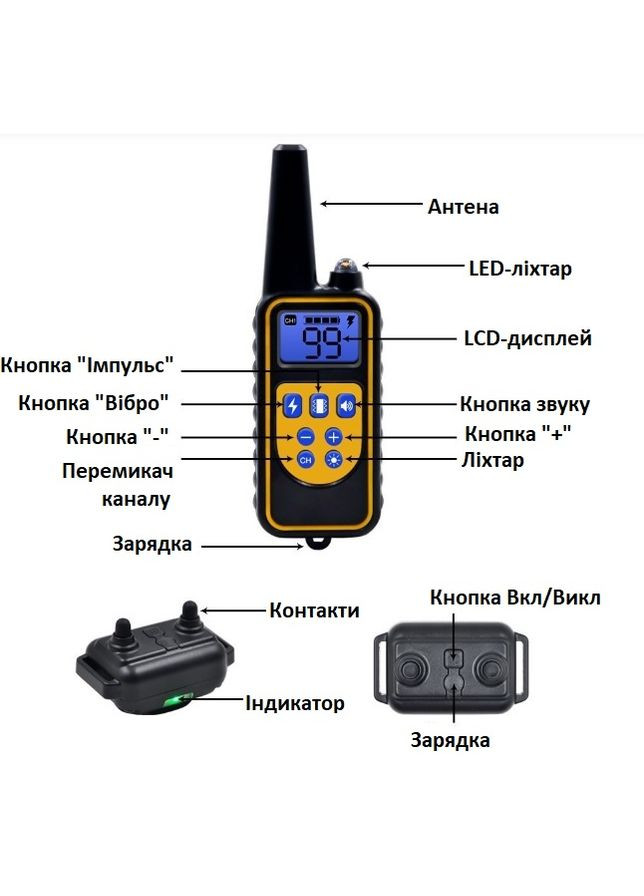 Нашийник для дресирування собак Dog Training Collar 880-1 (Black) нашийник для тренування з пультом Bark (300368662)