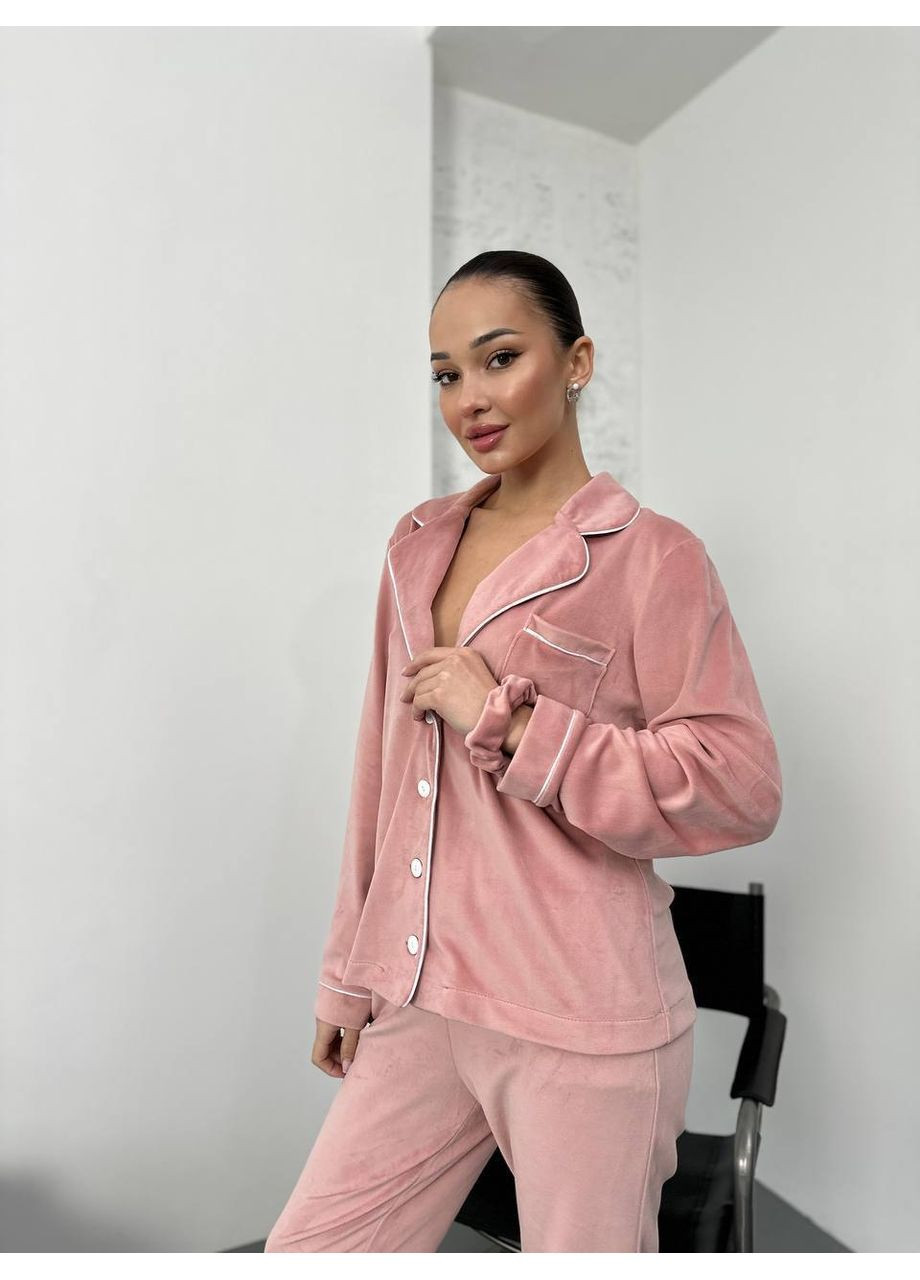 Пудровая всесезон пижама (лонгслив, брюки) Garna