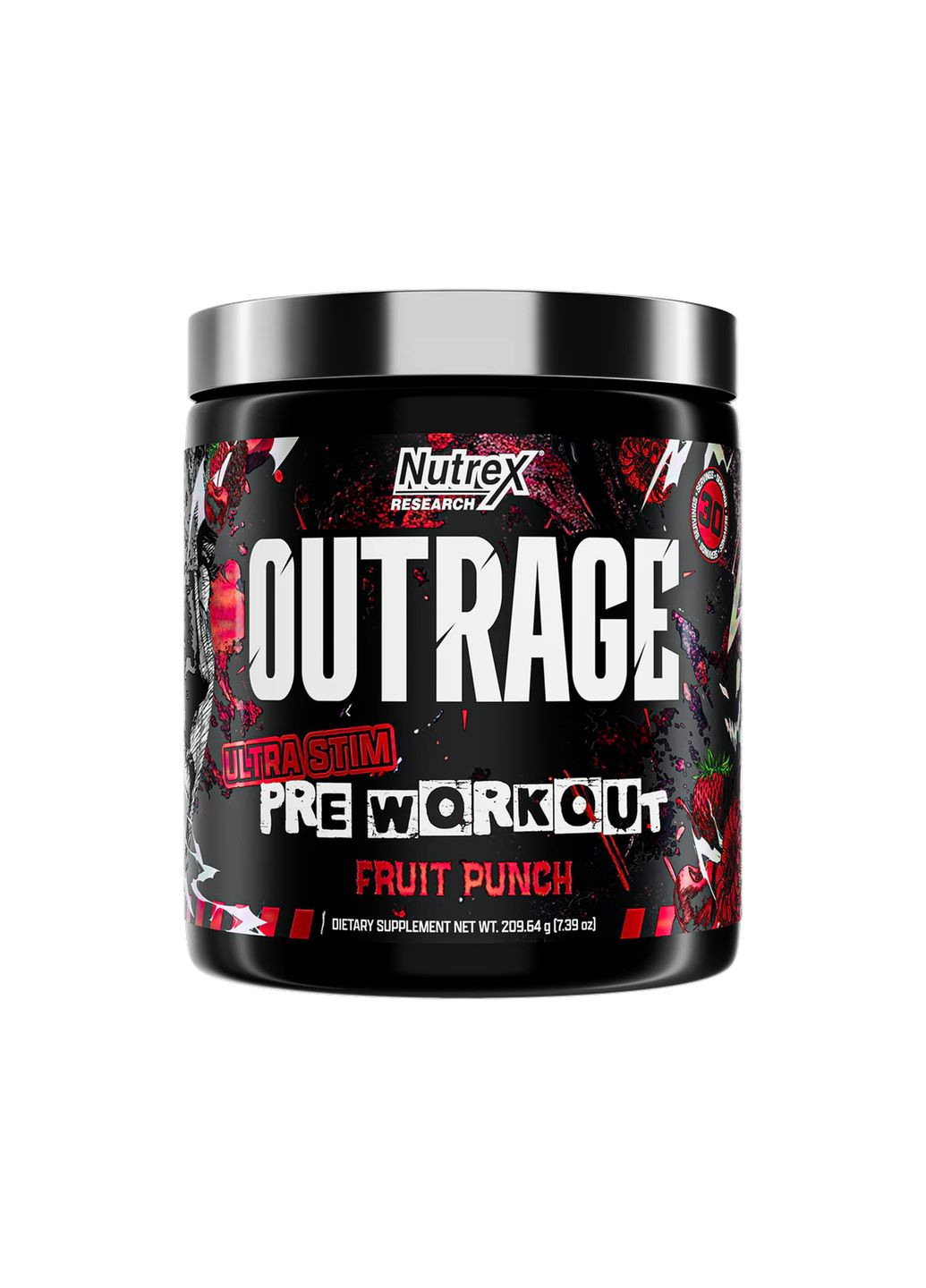 Предтренувальний комплекс для чоловіків Outrage High-Stim 30 порцій фруктовий пунш Nutrex (367956936)