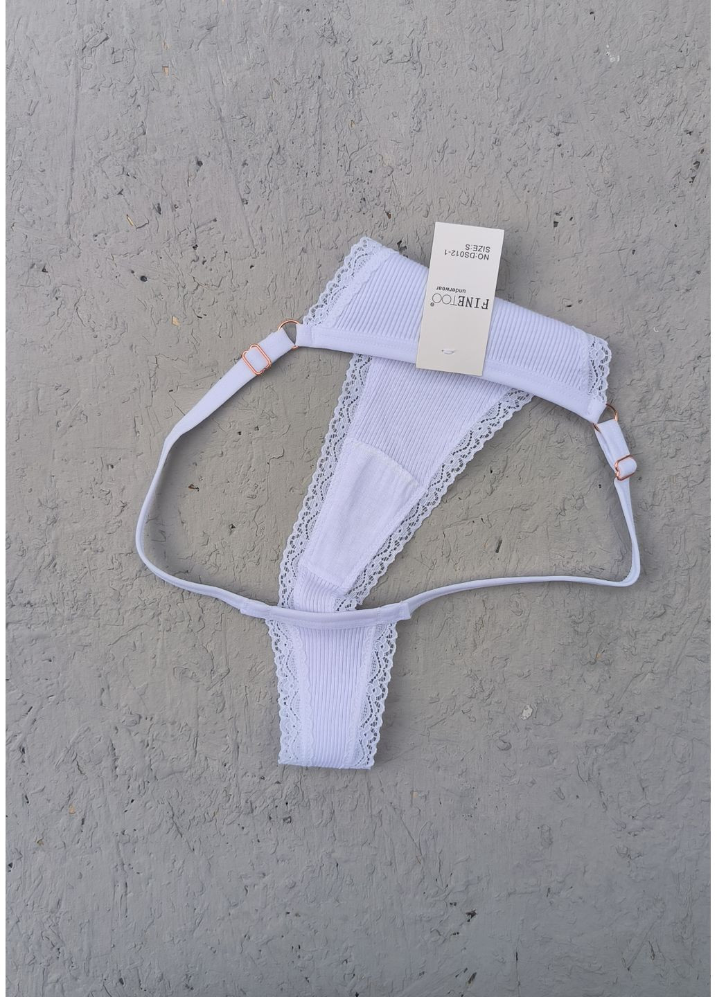 Бавовняні трусики стрінги в рубчик на регуляторах Finetoo (349826049)