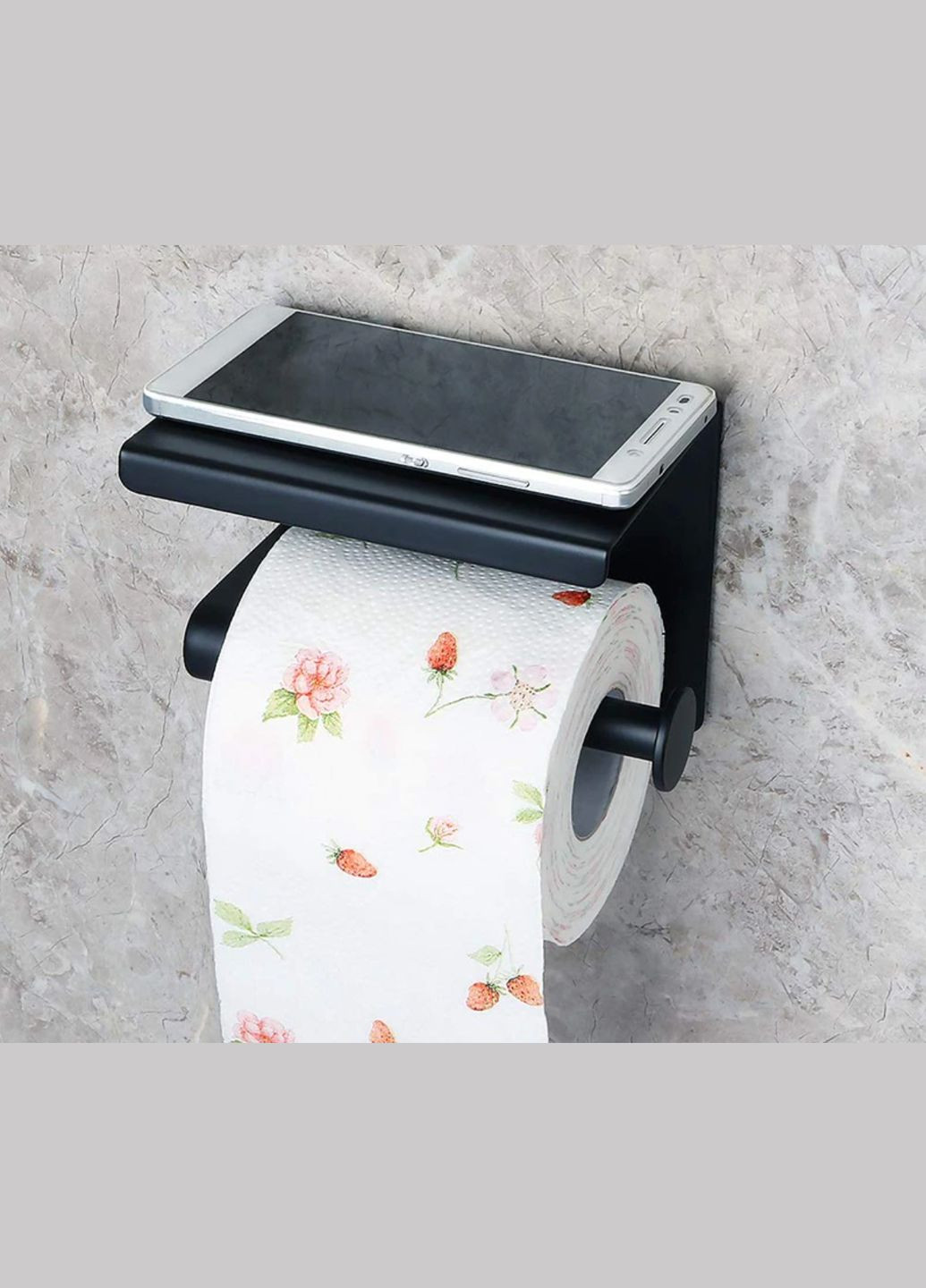 Держатель туалетной бумаги TP01 металлический с полкой Black Primo (262806206)