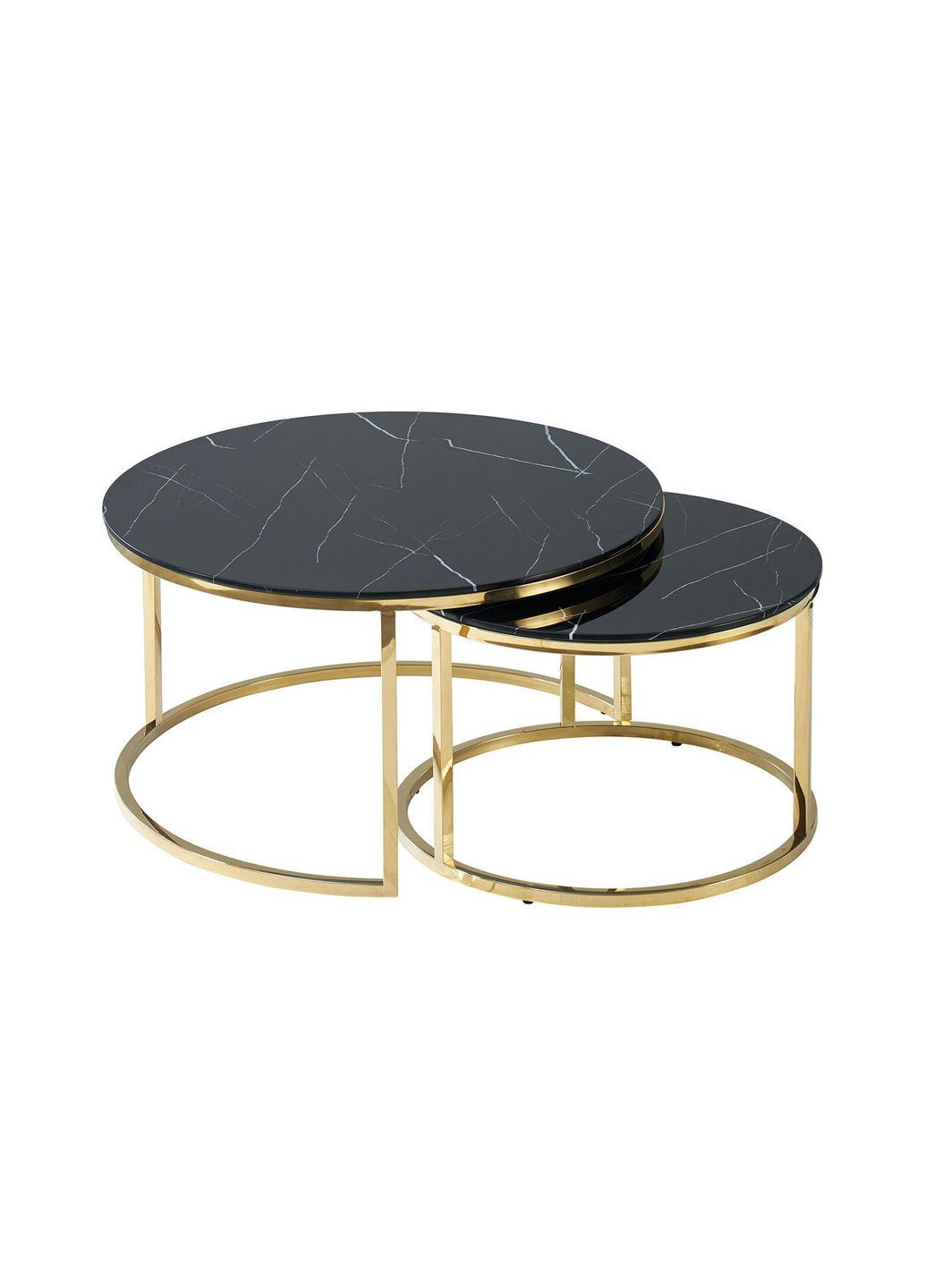Журнальний столик MUSE чорний еф.мармуру / золото (к-кт) MUSECZMAZL Signal (372178313)