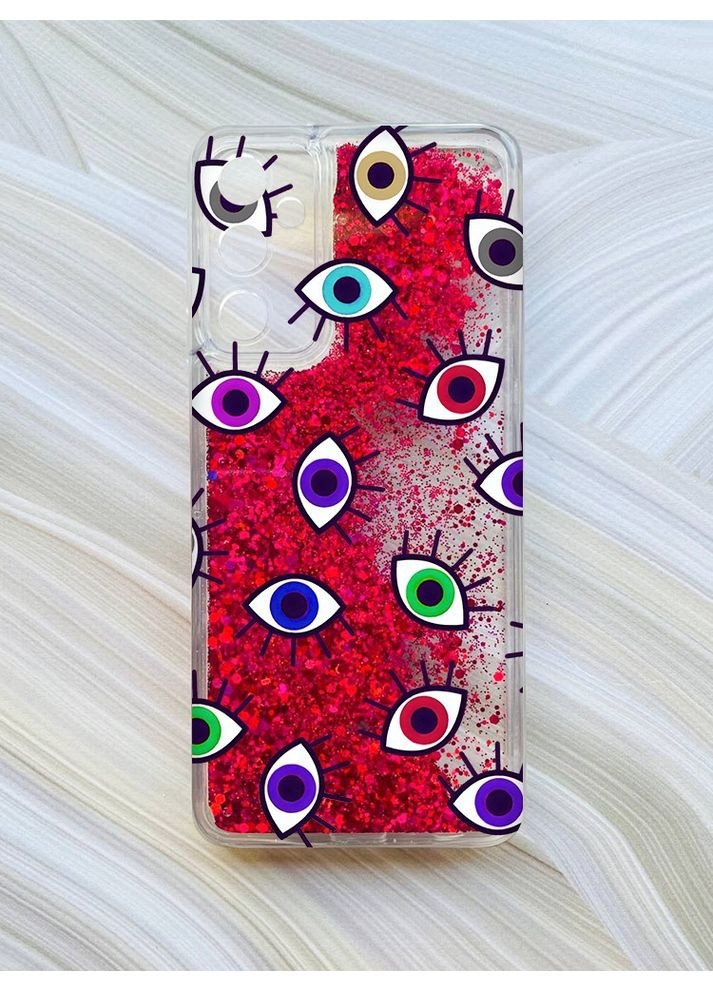 Чохол з плаваючими блискітками на Samsung Galaxy A05s (A057) Рожевий:: Очі (принт 336) CASE CONTROL (360673464)