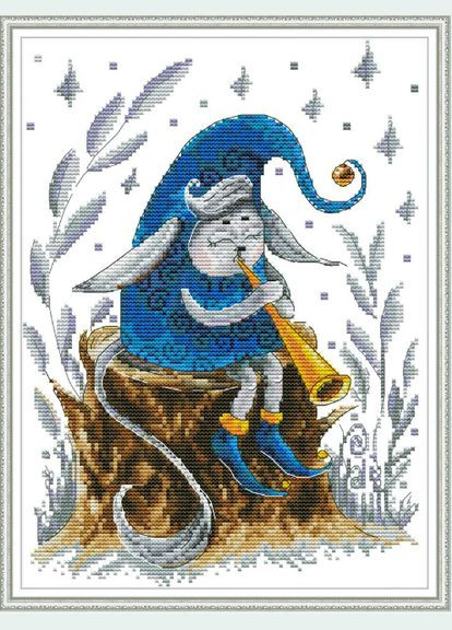 Набор для вышивания по нанесённой на канву схеме "Trumpeting sprites".AIDA 14CT printed, 27*34 см Joy Sunday (313613051)