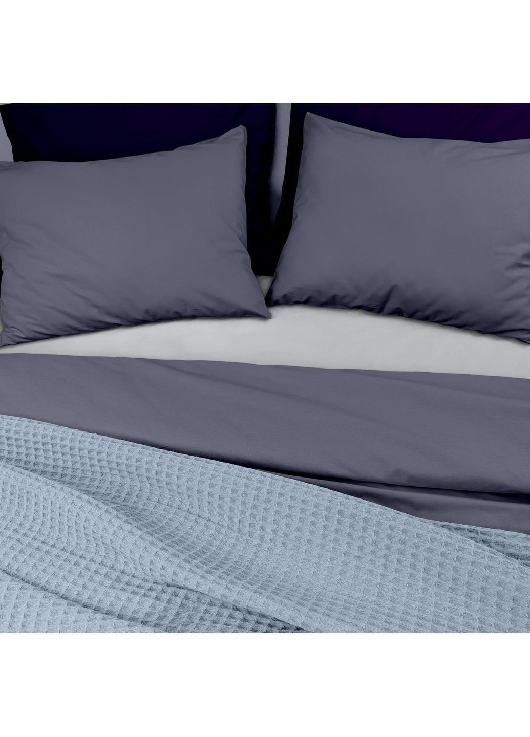 Плед-покрывало вафельное 230х240 см Maya Greek Waffle Сизый Cosas (369668614)