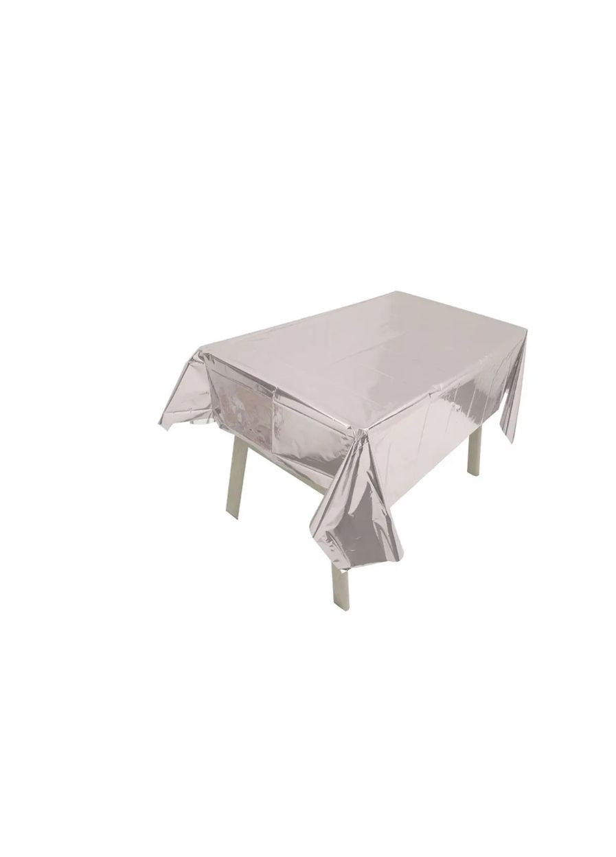 Скатертина клейонка із фольги 270 на 100 см сріблястий Jannet скатертина (336377004)