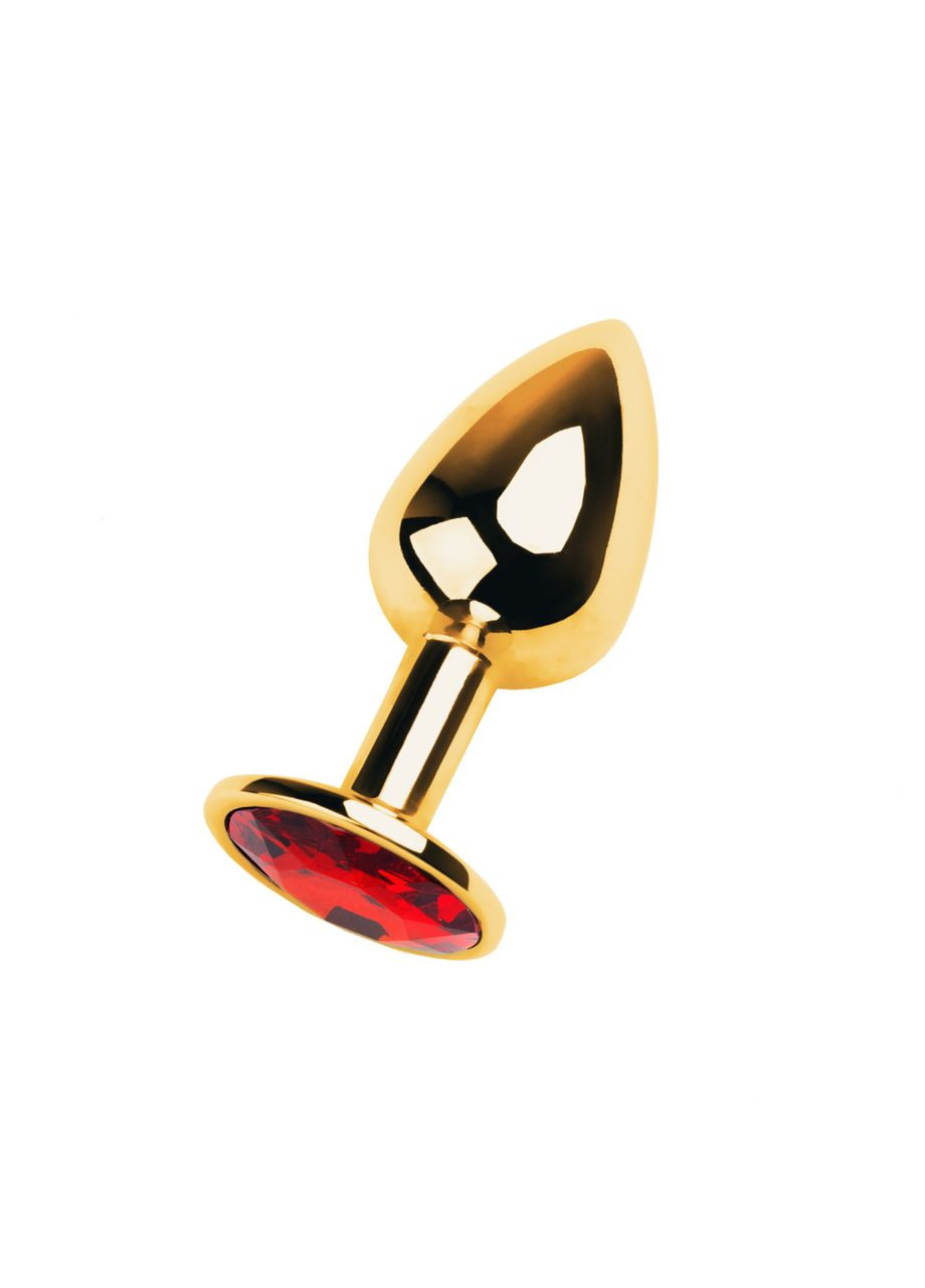 Золотая анальная пробка с рубиновым кристаллом S "Metal By" Toyfa No Brand (302292978)