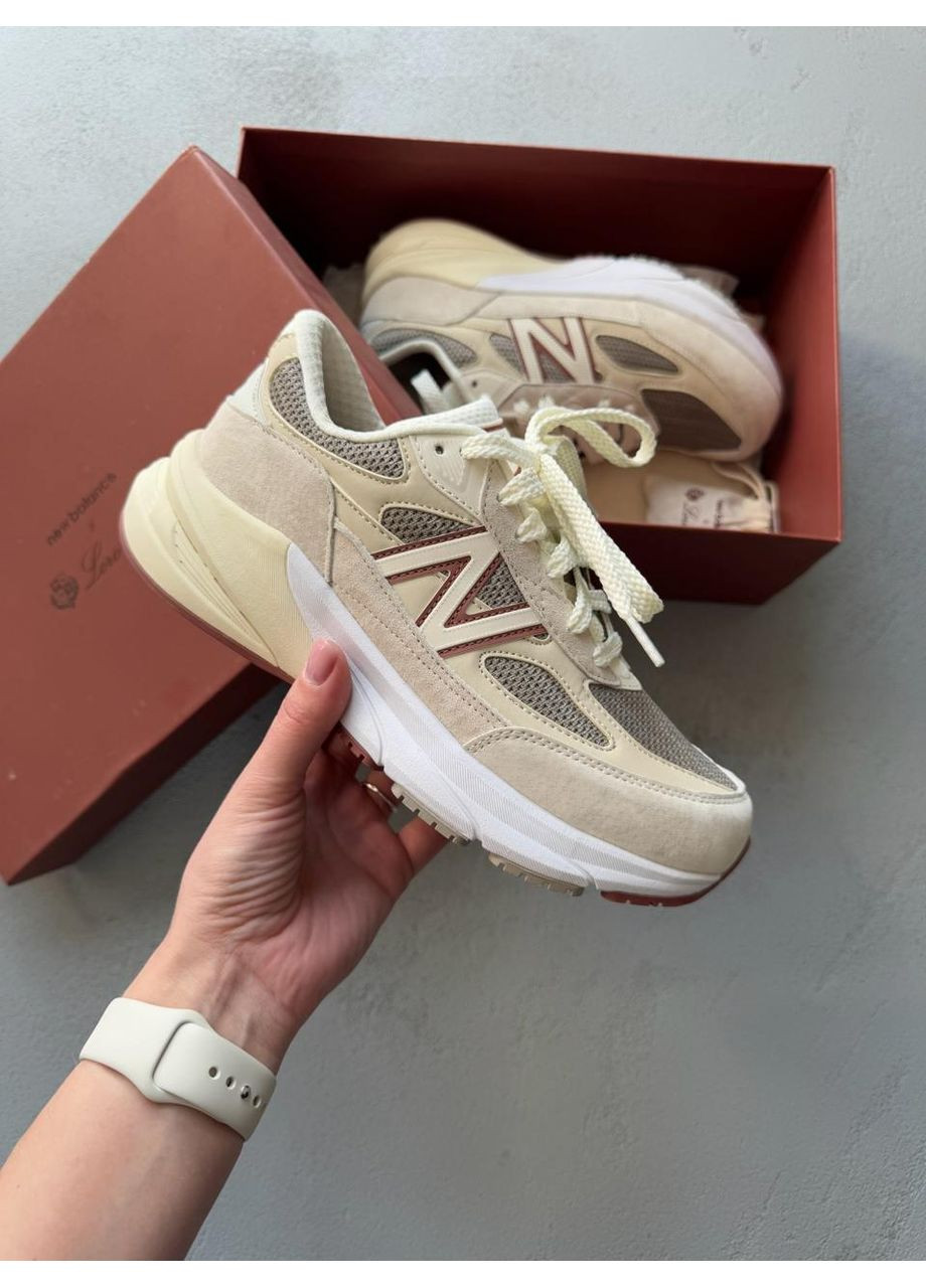 Бежевые демисезонные кроссовки мужские new balance new balane 990v6 x loro piana beige bordo нью беланс 9060 No Brand