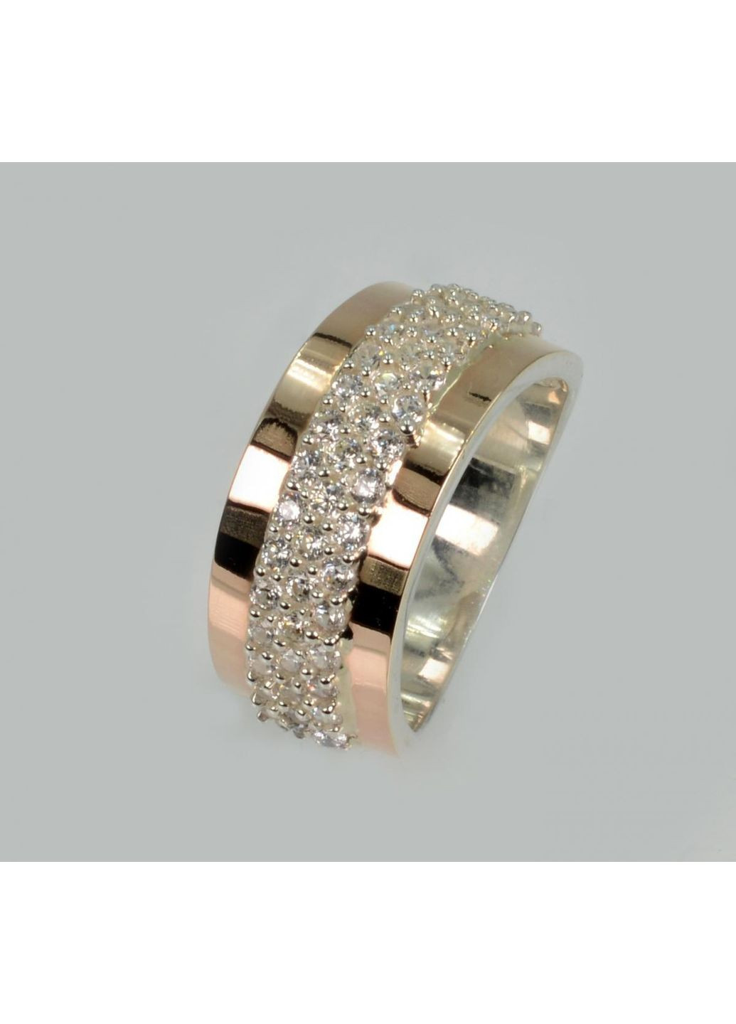 Срібна каблучка з золотими напайками Silver Style (367268291)