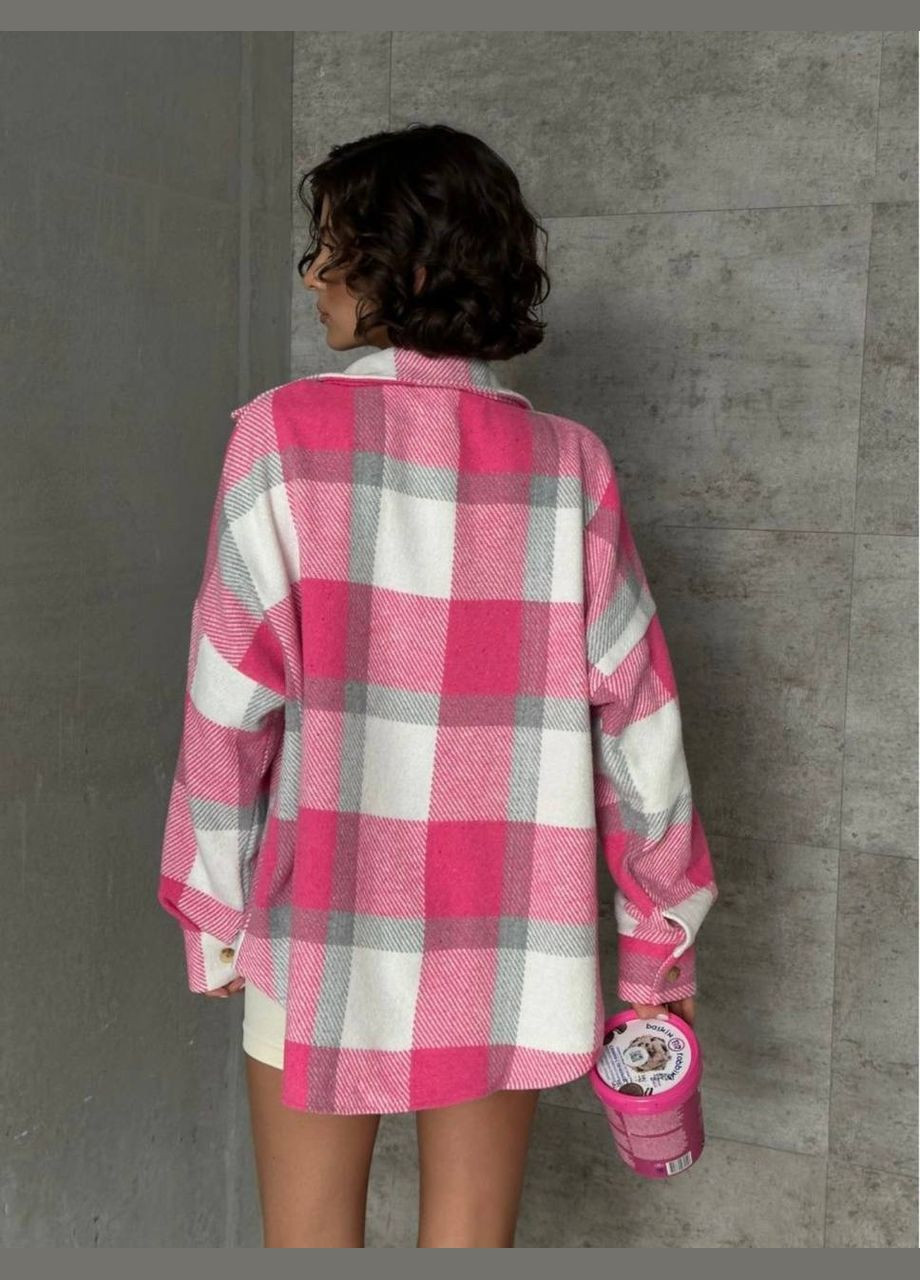 Розовая повседневный рубашка в клетку Garna с длинным рукавом