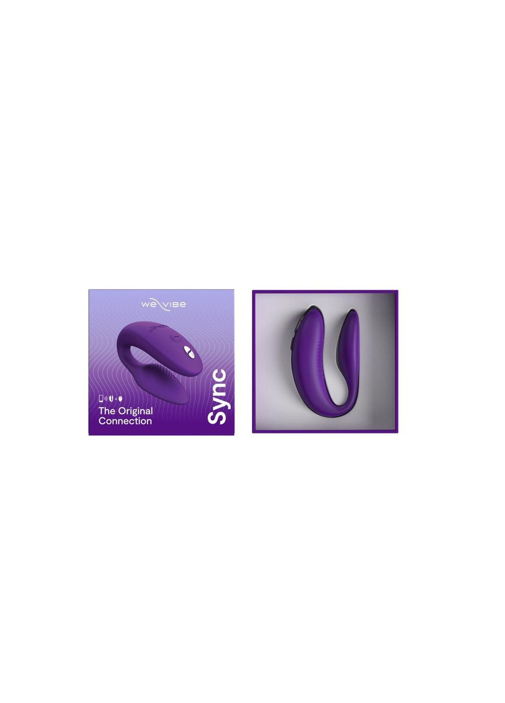 Вібратор для пар SYNC 2 Purple — гнучкий, We-Connect Bluetooth, водонепроникний, магнітна зарядка We-Vibe (371390293)