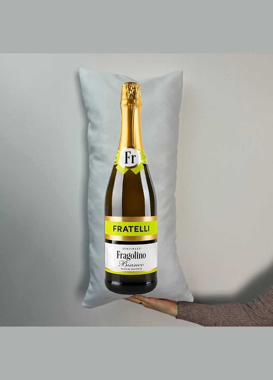 Подушка з принтом габардинова Фрателлі Фраголіно, біла 35х75 (645) Hand Made (350941963)