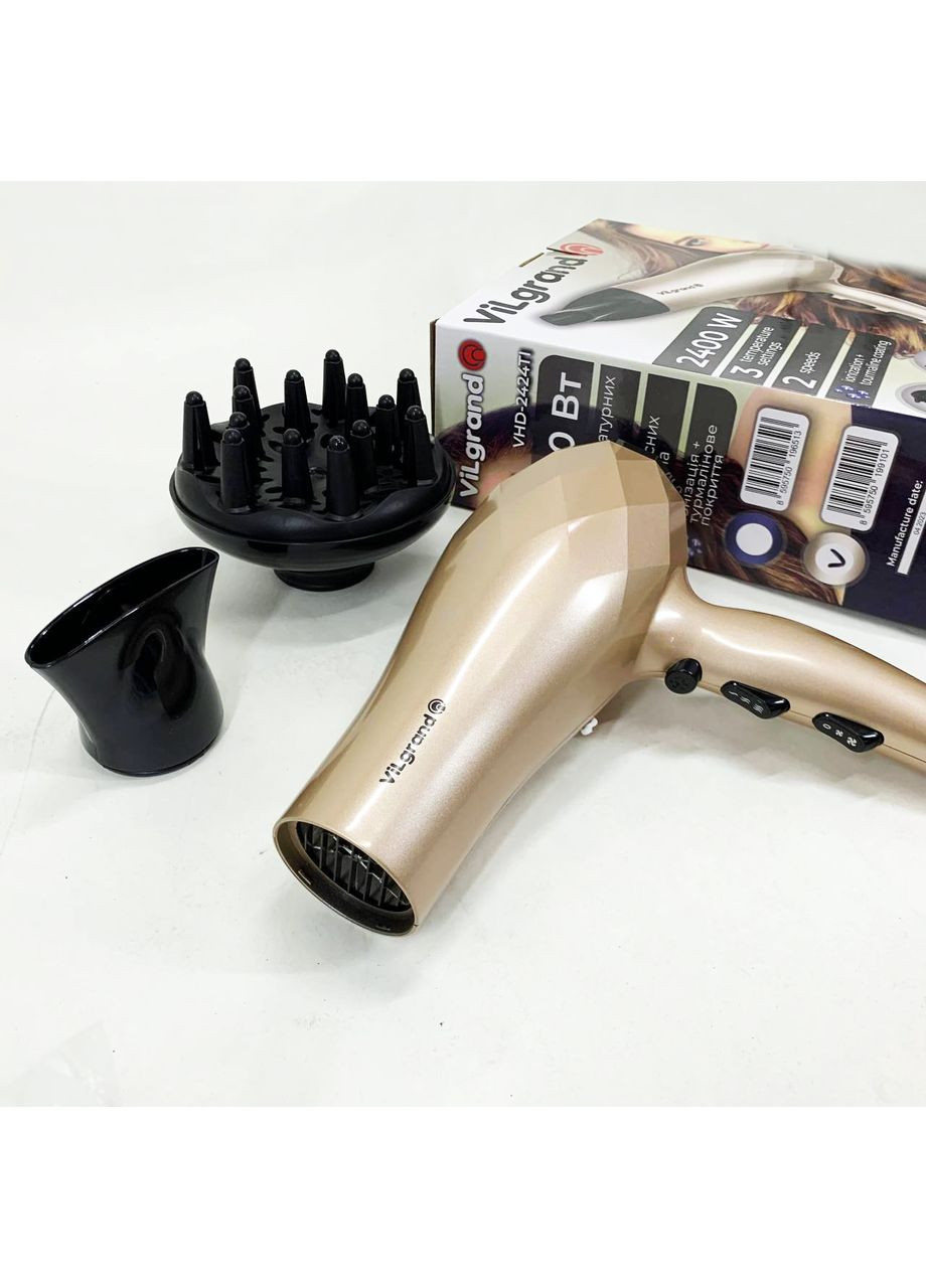 Фен VILGRAND VHD 2424TI. Цвет: бежевый No Brand (350936990)