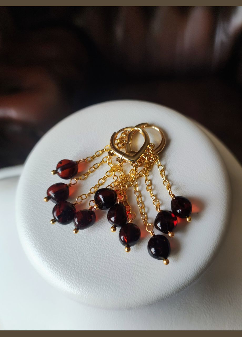 Серьги 2453 из натурального янтаря коньячных оттенков MINOV (311310464)