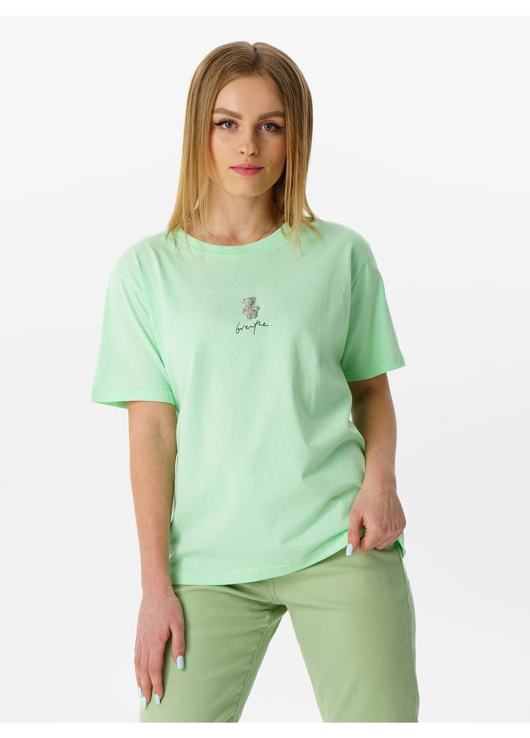 Зеленая летняя футболка 21 - 08163 Love Normi