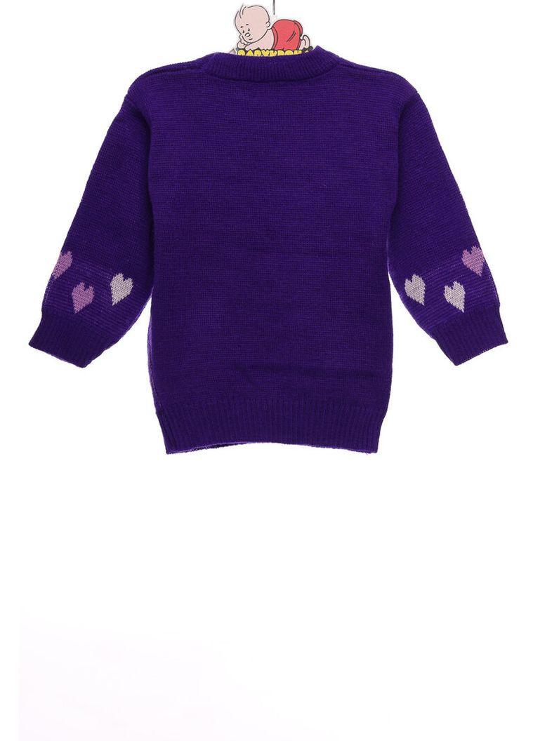 Фиолетовый зимний свитер для девочки вязаный снежинка фиолетовый 104 см (27349) BABYKROHA