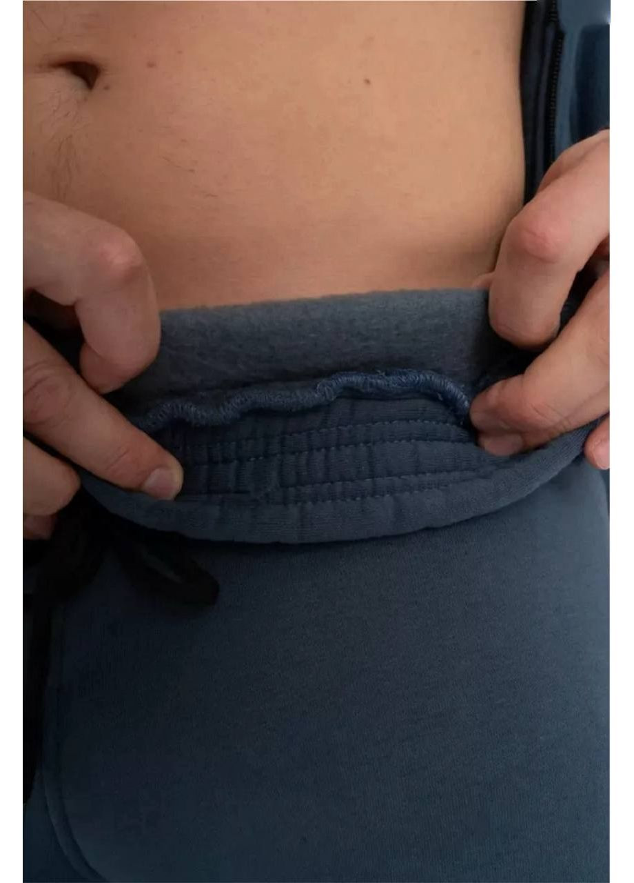 Темно-синій демісезонний теплий чоловічий костюм брючний Adelante