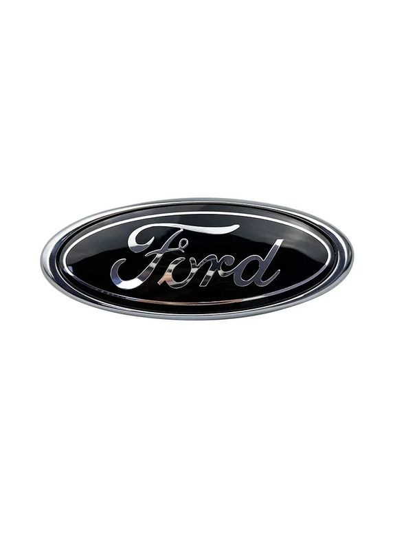 Эмблема FORD черная+серебро 175х74 мм металл (на скотче) Ford Motor Company (369610786)